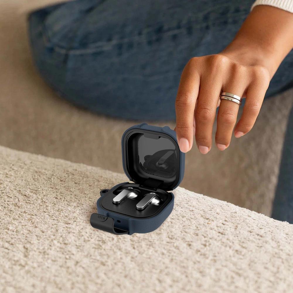 Tech-Protect Slim Hook etui til Samsung Galaxy Buds4 / Buds4 Pro, Marineblå