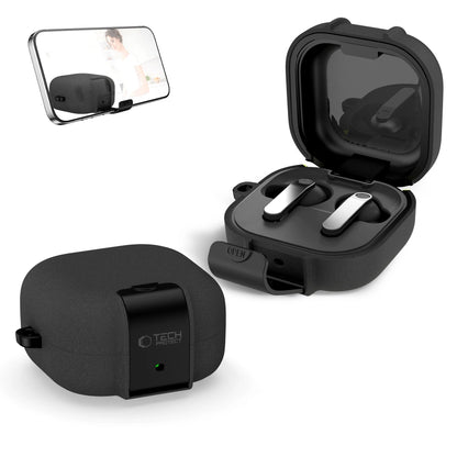 Tech-Protect Slim Hook etui til Samsung Galaxy Buds4 / Buds4 Pro, Sort