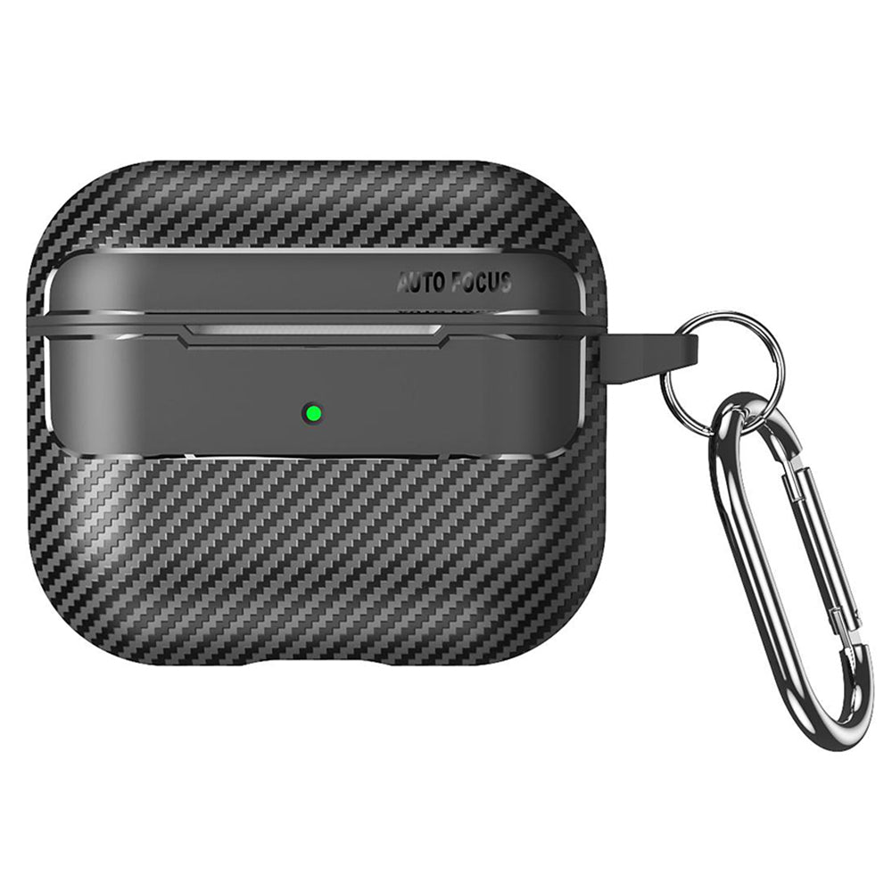Techsuit CarbonFiber-etui til Apple AirPods 3, Sort