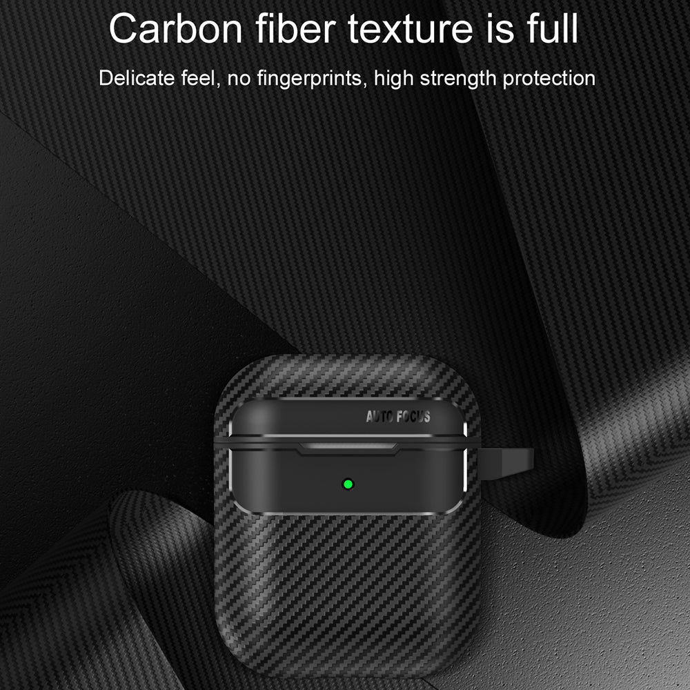 Techsuit CarbonFiber-etui til Apple AirPods Gen 2 / Gen 1, Sort