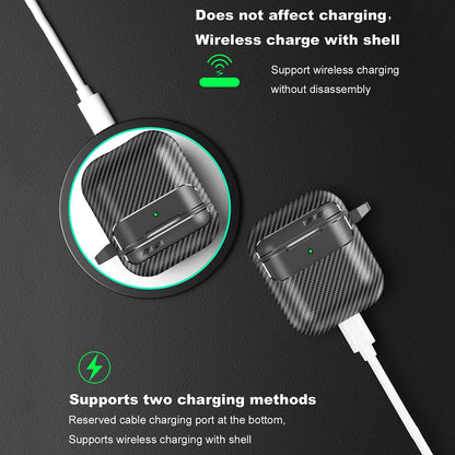 Techsuit CarbonFiber-etui til Apple AirPods Gen 2 / Gen 1, Sort
