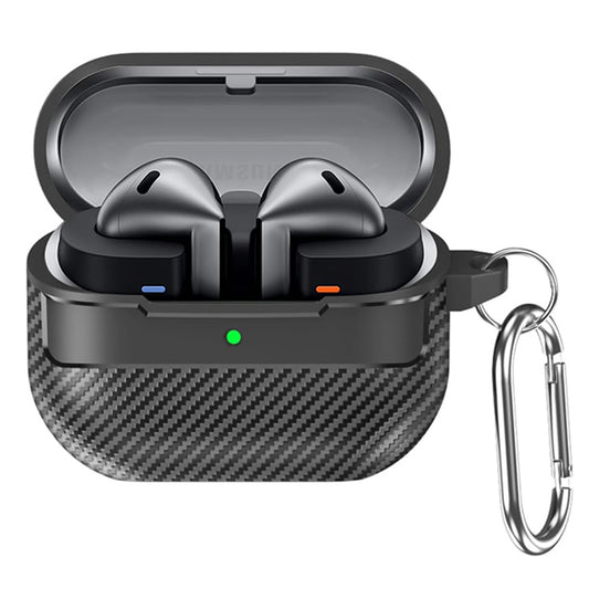 Techsuit CarbonFiber-etui til Samsung Galaxy Buds3 FE / Buds3 Pro / Buds3, Sort