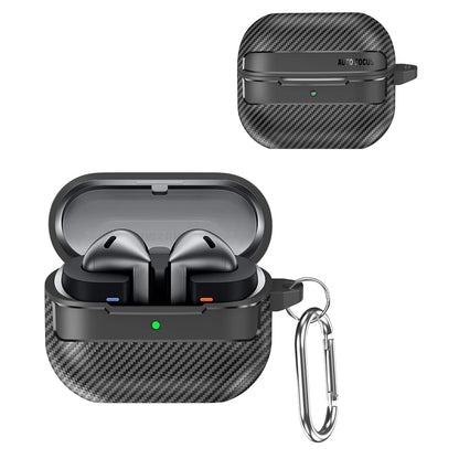 Techsuit CarbonFiber-etui til Samsung Galaxy Buds3 FE / Buds3 Pro / Buds3, Sort