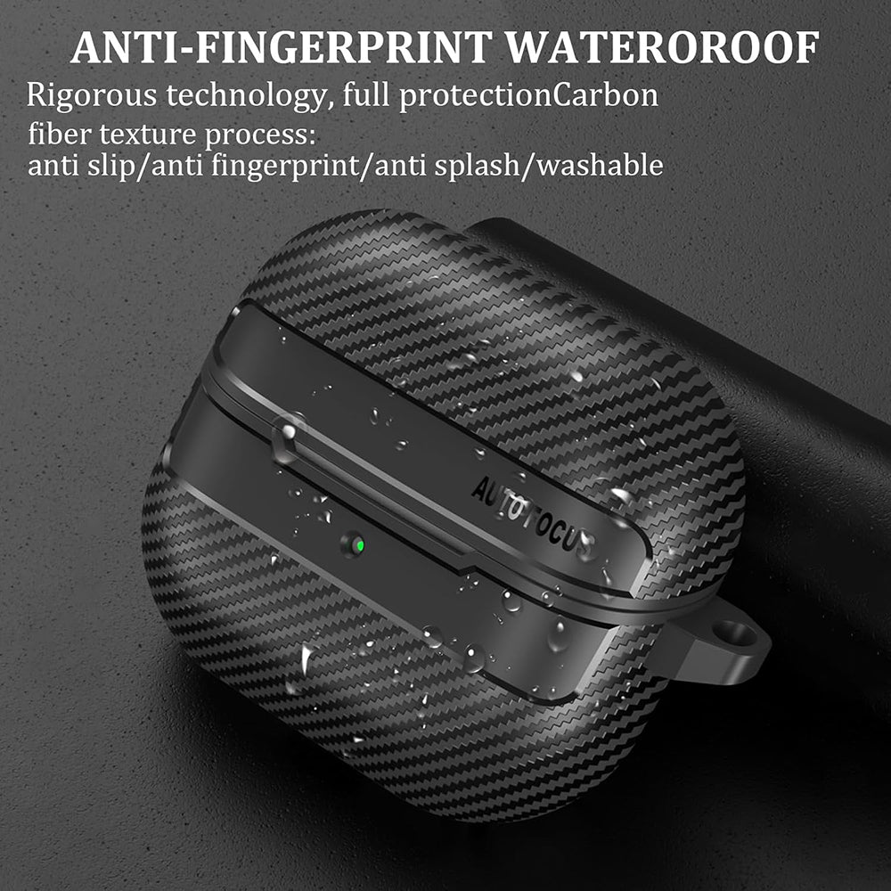 Techsuit CarbonFiber-etui til Samsung Galaxy Buds3 FE / Buds3 Pro / Buds3, Sort