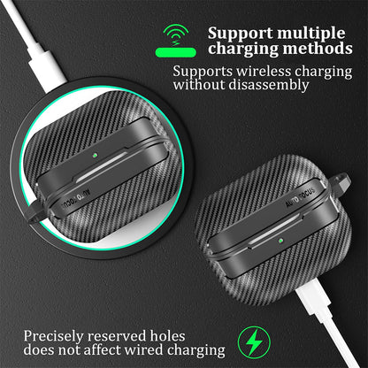 Techsuit CarbonFiber-etui til Samsung Galaxy Buds3 FE / Buds3 Pro / Buds3, Sort