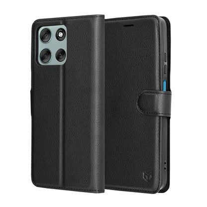 Cover til Motorola Moto G56, Techsuit, Leather Folio, Sort