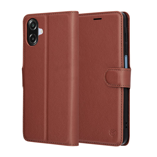 Cover til Samsung Galaxy A07 4G A075, Techsuit, Leather Folio, Brun