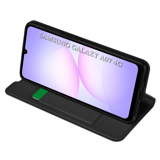 Cover til Samsung Galaxy A07 4G A075, Techsuit, Magskin Book, Sort