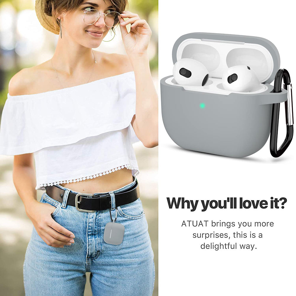 Techsuit Silicone Case for Apple AirPods 3, Gray
