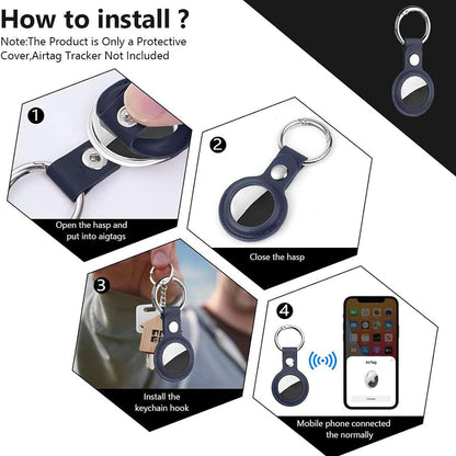 Techsuit SLH1-etui til Apple AirTag, Blå