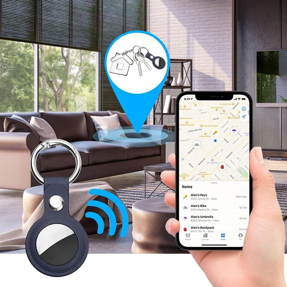 Techsuit SLH1-etui til Apple AirTag, Blå