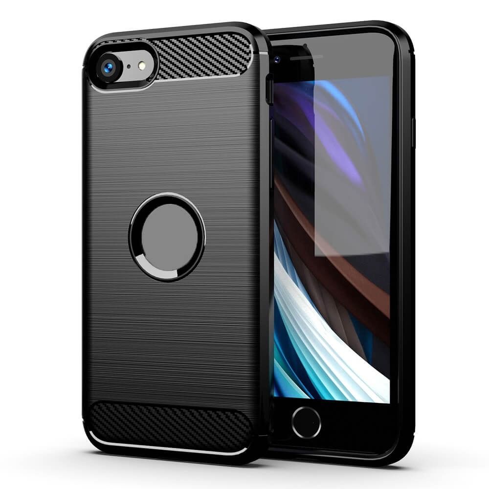 Cover til Apple iPhone SE (2022) / SE (2020) / 8, Forcell, Carbon, Sort