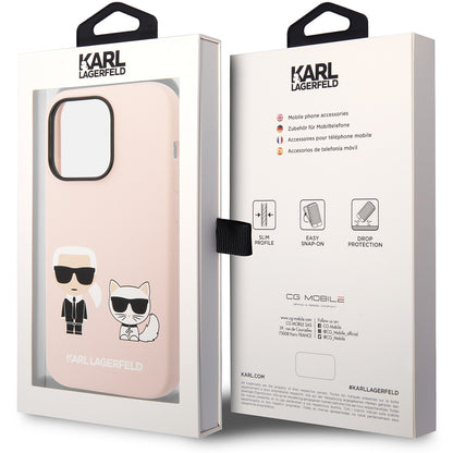 MagSafe cover til Apple iPhone 14 Pro Max, Karl Lagerfeld, Silicone Body Karl & Choupette, Pink