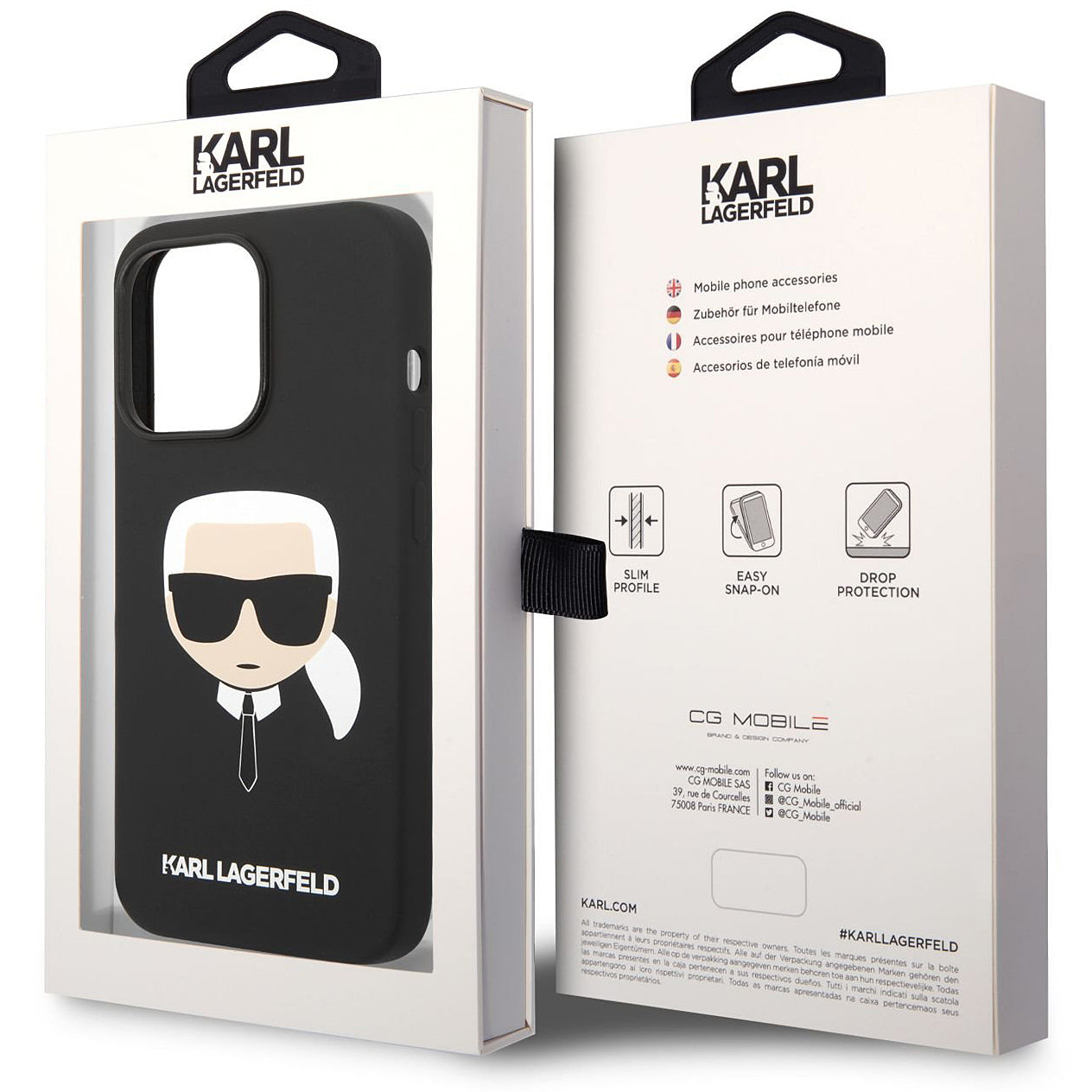 MagSafe cover til Apple iPhone 14 Pro, Karl Lagerfeld, Silicone Karl Head, Sort