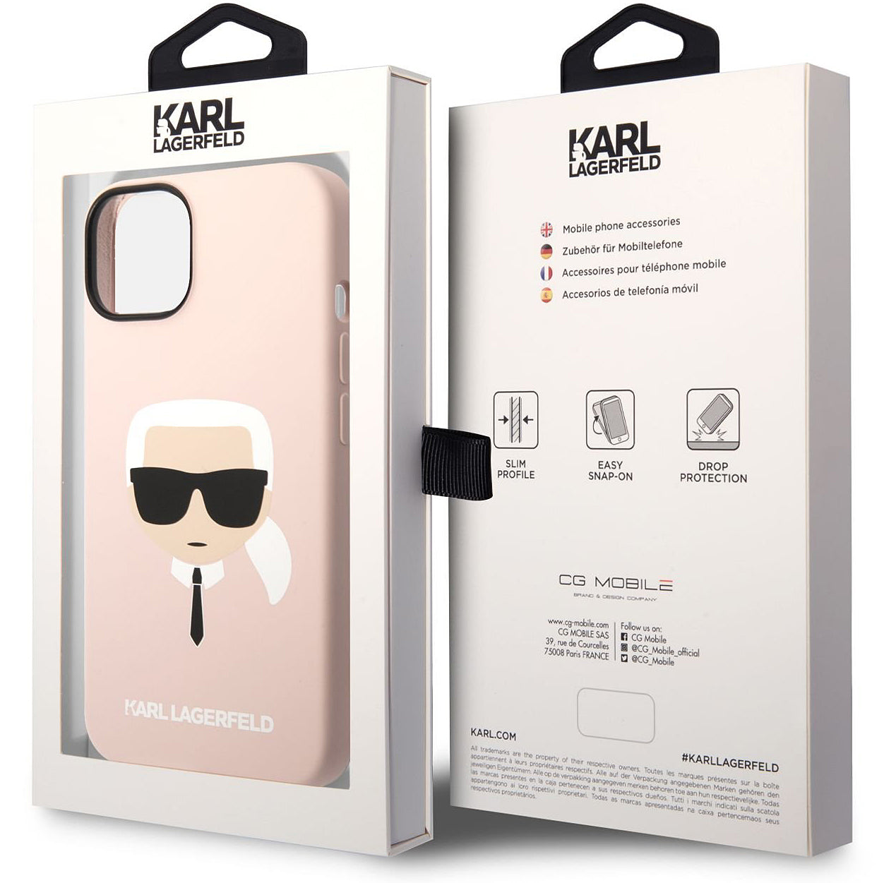 Case for Apple iPhone 14 Plus, Karl Lagerfeld, Silicone Karl's Head, Pink