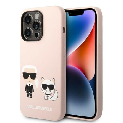MagSafe cover til Apple iPhone 14 Pro Max, Karl Lagerfeld, Silicone Body Karl & Choupette, Pink