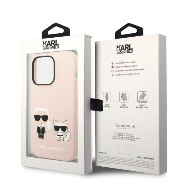 MagSafe cover til Apple iPhone 14 Pro Max, Karl Lagerfeld, Silicone Body Karl & Choupette, Pink