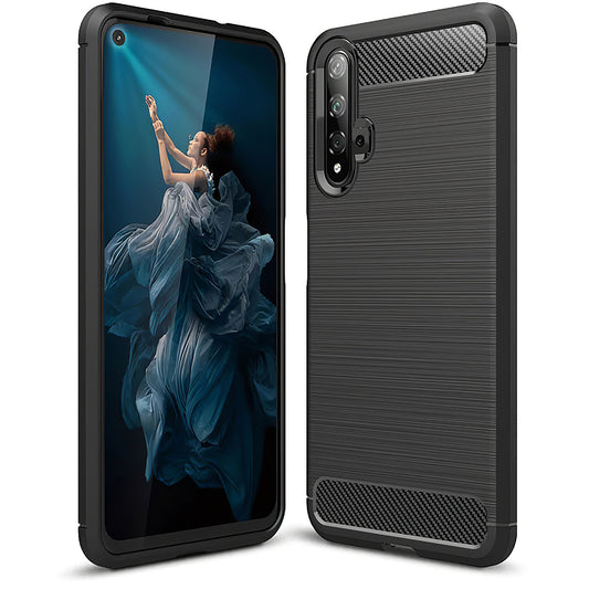 Cover til Huawei nova 5T / Honor 20, OEM, Carbon, Sort