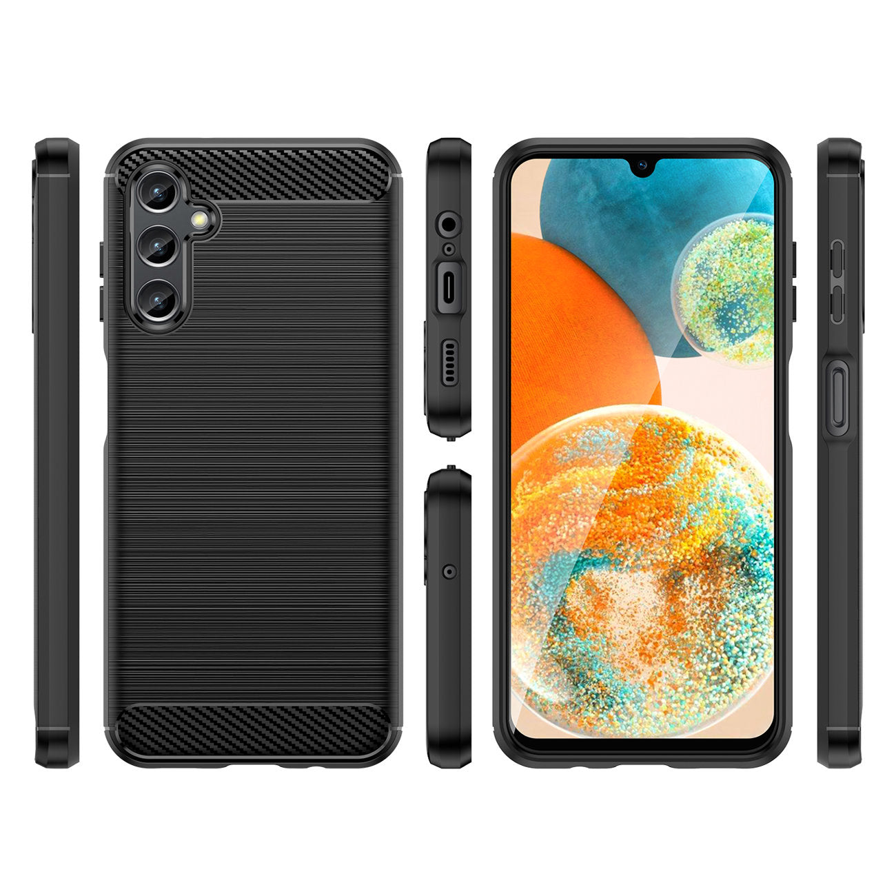 Cover til Samsung Galaxy A14 A145 / A14 5G A146, OEM, Carbon, Sort