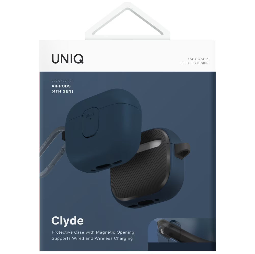 UNIQ Clyde etui til Apple AirPods 4, Sort Blå