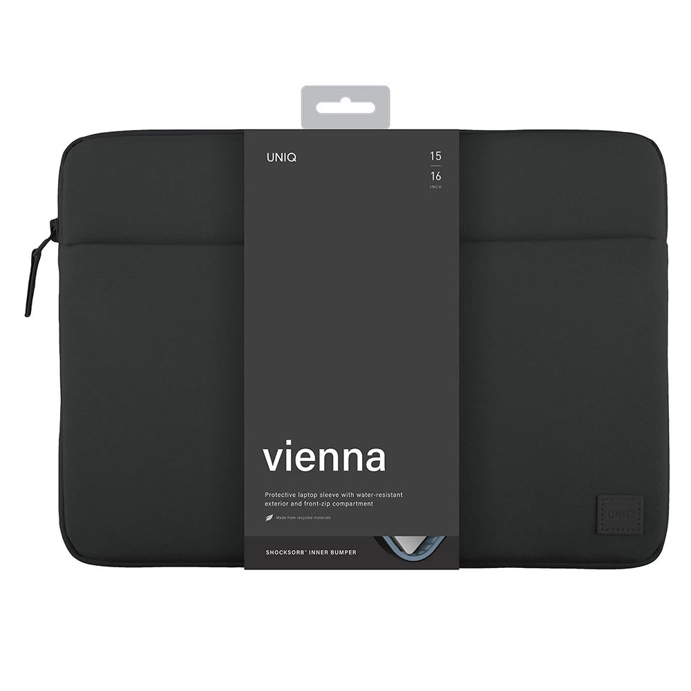 UNIQ Vienna Sleeve til Laptop max. 16 tommer, Sort