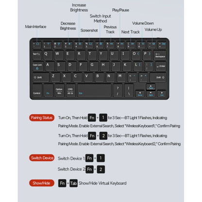 Universal taske med Bluetooth-tastatur til telefon, DUX DUCIS, sort
