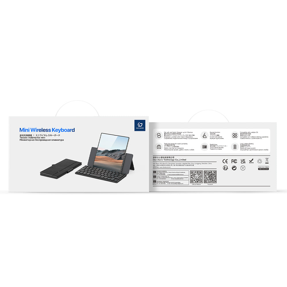 Universal taske med Bluetooth-tastatur til telefon, DUX DUCIS, sort