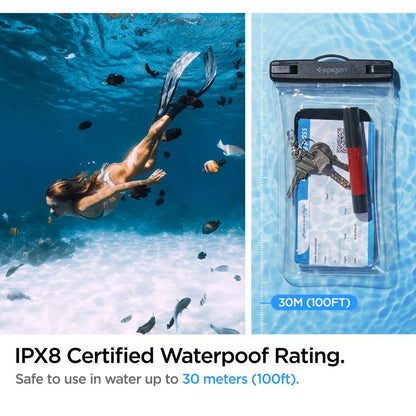 Universal Vandtæt Telefonetui max. 6,9 tommer, Spigen, A610, Transparent AMP04530