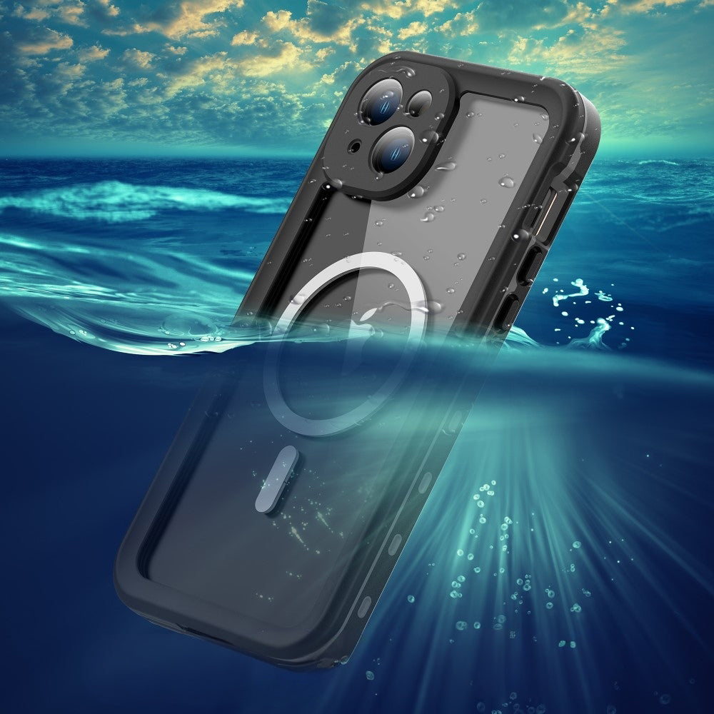 Waterproof MagSafe Cover til Apple iPhone 15 Plus, ShellBox, Sort
