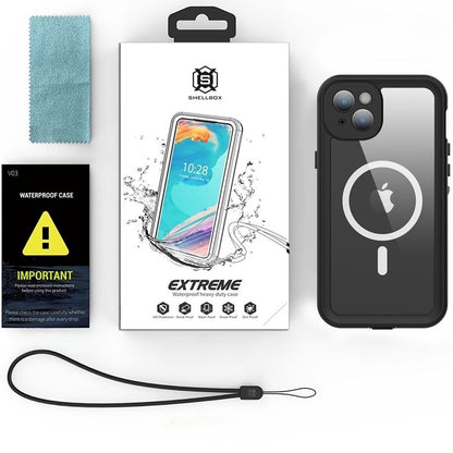 Waterproof MagSafe Cover til Apple iPhone 15 Plus, ShellBox, Sort