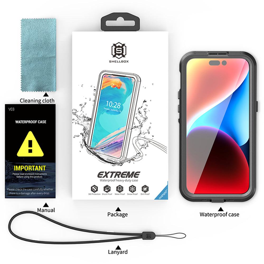 Waterproof MagSafe Cover til Apple iPhone 15 Pro Max, ShellBox, Sort