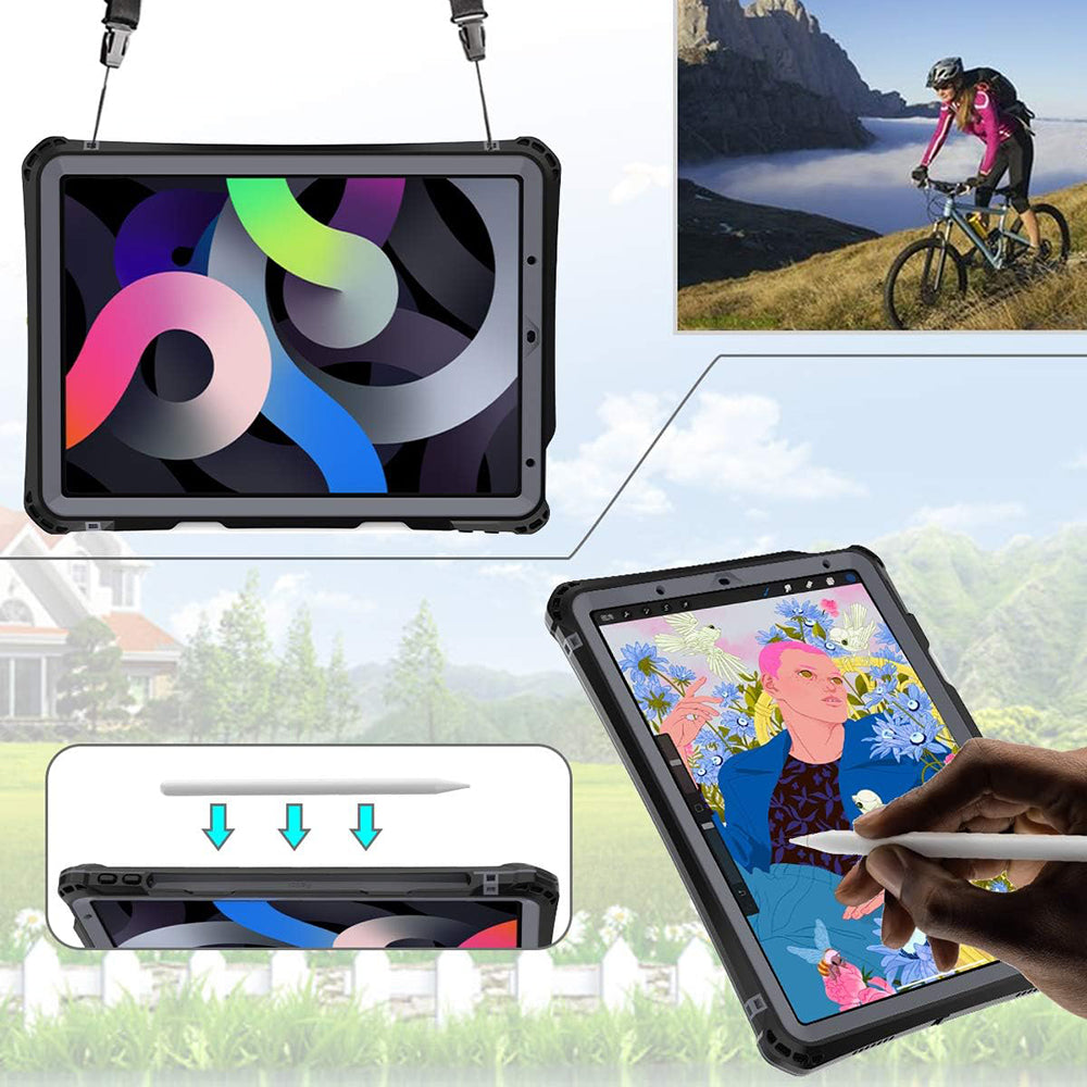 Vandtæt cover til Apple iPad Air (2022) / Air (2020), ShellBox, Sort