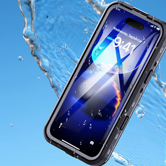 Vandtæt cover til Apple iPhone 16 Pro, ShellBox, Sort