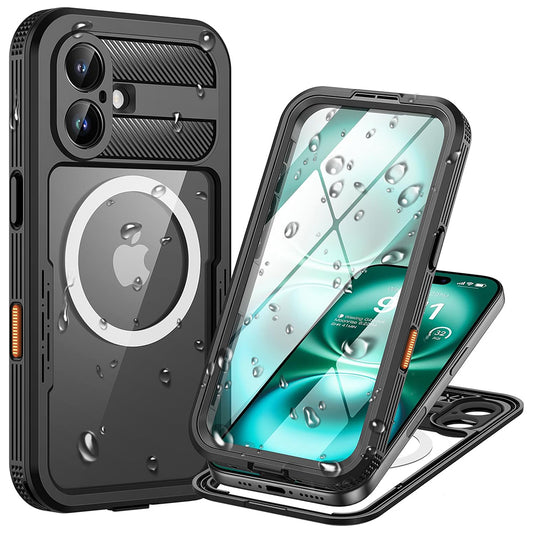 Vandtæt cover til Apple iPhone 16, ShellBox, Carbon, Sort