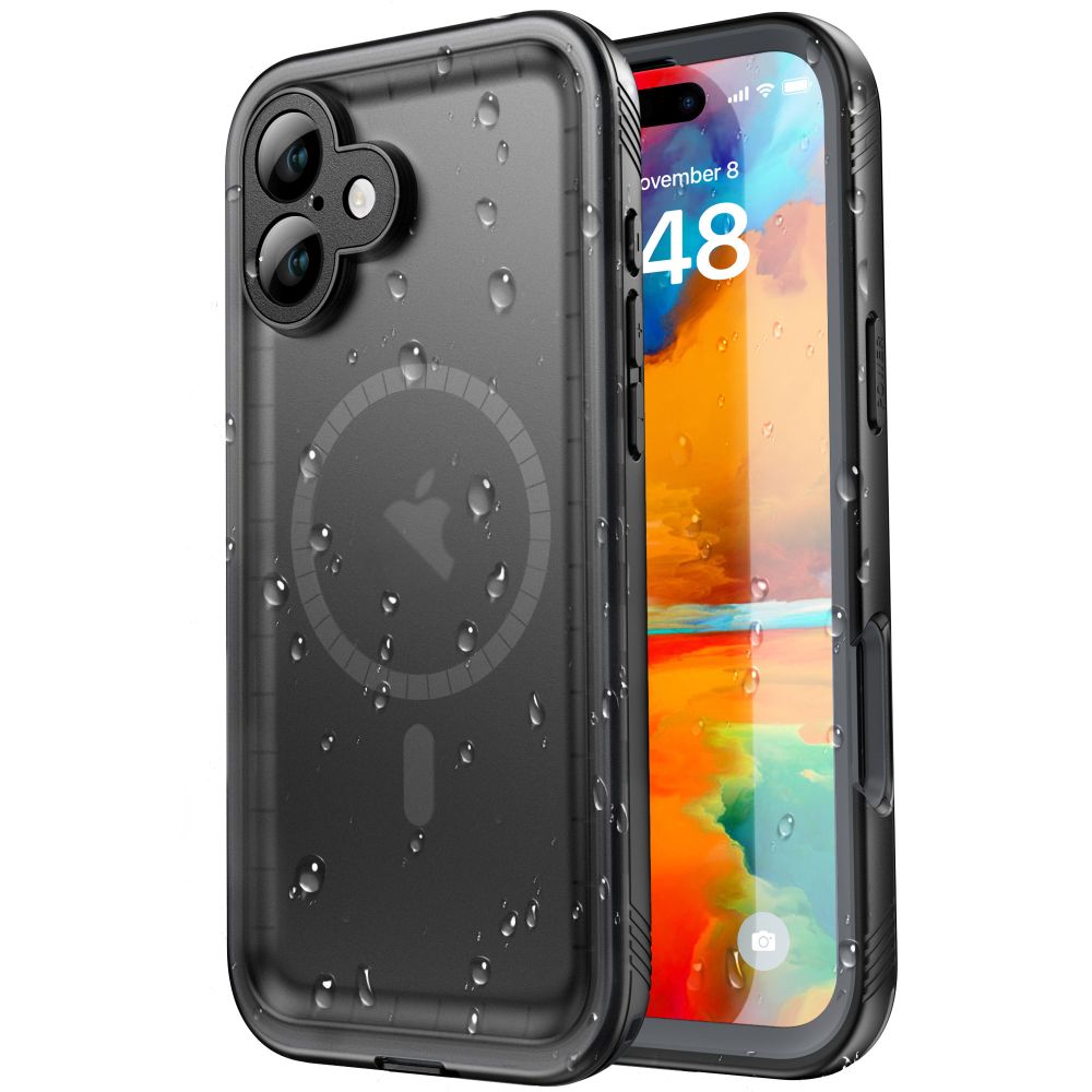 Vandtæt cover til Apple iPhone 16, ShellBox, Sort