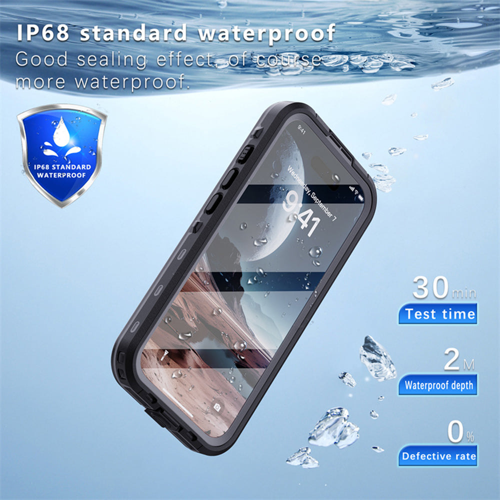Vandtæt cover til Apple iPhone 16, ShellBox, Sort