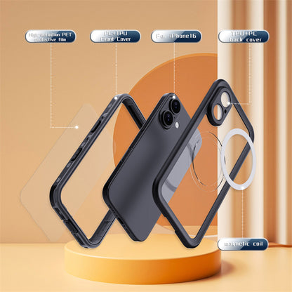 Vandtæt cover til Apple iPhone 16, ShellBox, Sort