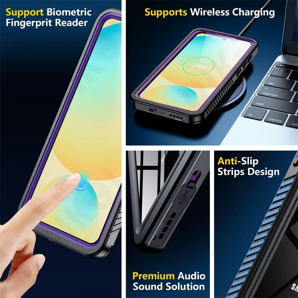 Waterproof-etui til Samsung Galaxy S25 S931, ShellBox, Sort
