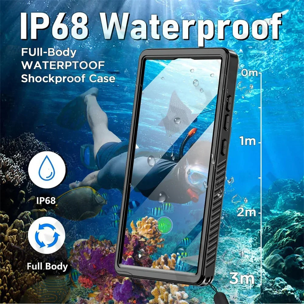 Vandtæt cover til Samsung Galaxy S25 Ultra S938, ShellBox, Sort