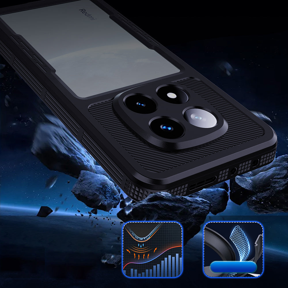 Vandtæt cover til Xiaomi Poco X7 / Redmi Note 14 Pro 5G, ShellBox, Sort