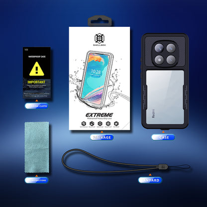 Vandtæt cover til Xiaomi Poco X7 / Redmi Note 14 Pro 5G, ShellBox, Sort