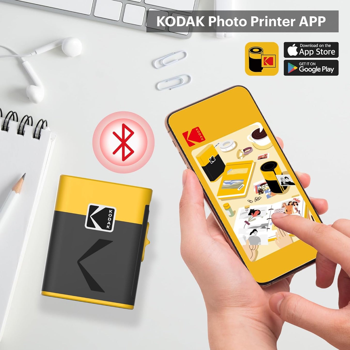 Bærbar Kodak Label Era-printer, gul