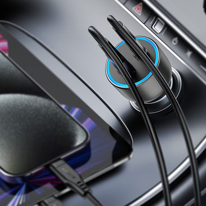 Acefast B21 Biloplader, 75W, 3A, 1 x USB-A - 1 x USB-C, Grå