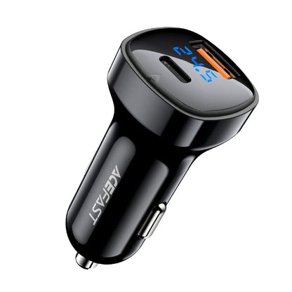 Biloplader Acefast B4, 66W, 3A, 1 x USB-A - 1 x USB-C, Sort