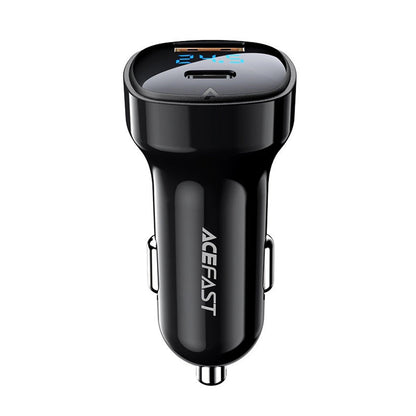 Biloplader Acefast B4, 66W, 3A, 1 x USB-A - 1 x USB-C, Sort
