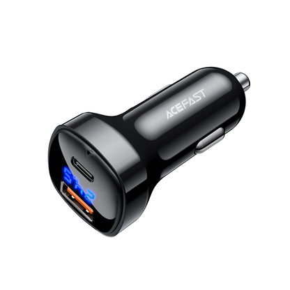 Biloplader Acefast B4, 66W, 3A, 1 x USB-A - 1 x USB-C, Sort