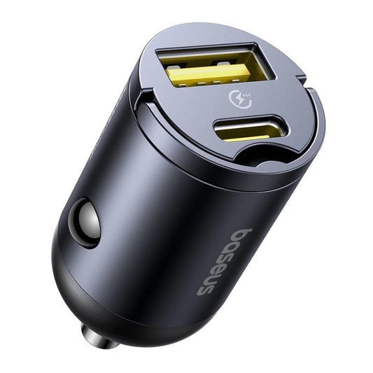 Biloplader Baseus Tiny Star, 30W, 3A, 1 x USB-A - 1 x USB-C, Sort C00035001121-02
