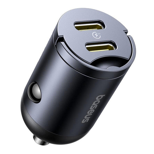 Biloplader Baseus Tiny Star, 30W, 3A, 2 x USB-C, Sort C00035001121-03