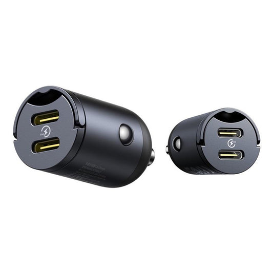 Biloplader Baseus Tiny Star, 30W, 3A, 2 x USB-C, Sort C00035001121-03