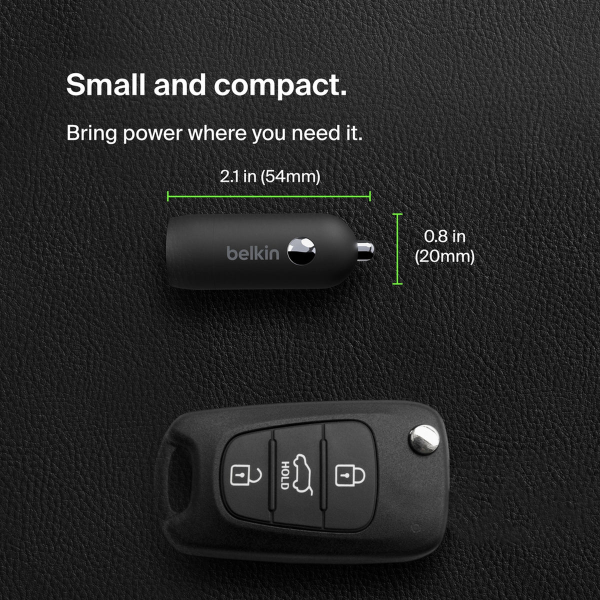 Belkin BoostCharge Biloplader, 30W, 3A, 1 x USB-C, Sort CCA004btBK